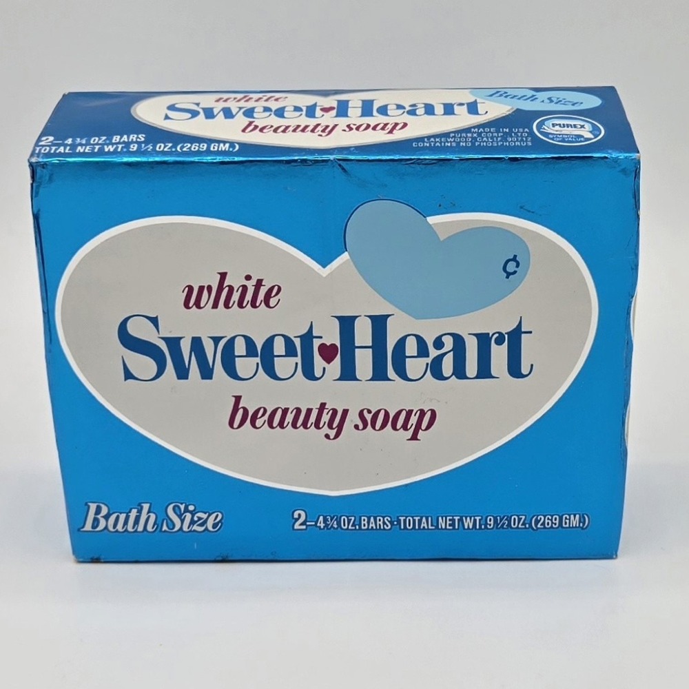 Vintage White Sweet Heart Bath Size Beauty Soap by Purex NOS‎ Good Prop Vtg